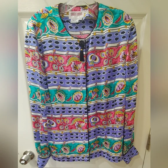 Maggie London Silk Blouse Women's Size 10 - Picture 2 of 9